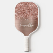 Glittery Roos Gold Glam Name Pickleball Paddle (Voorkant)