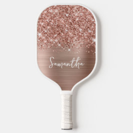 Glittery Roos Gold Glam Name Pickleball Paddle