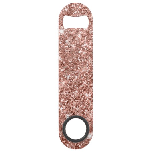 Glittery Roos Gold Glam Name Speed Flessenopener (Achterkant)