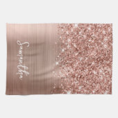 Glittery Roos Gold Glam Name Theedoek (Horizontaal)