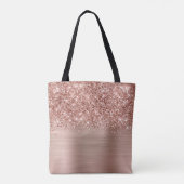 Glittery Roos Gold Glam Name Tote Bag (Achterkant)