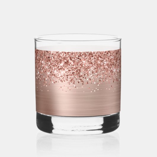 Glittery Roos Gold Glam Name Whisky Glas (Achterkant)