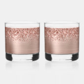 Glittery Roos Gold Glam Name Whisky Glas (Achterkant)