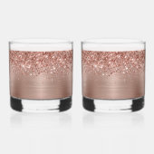 Glittery Roos Gold Glam Name Whisky Glas (Links)