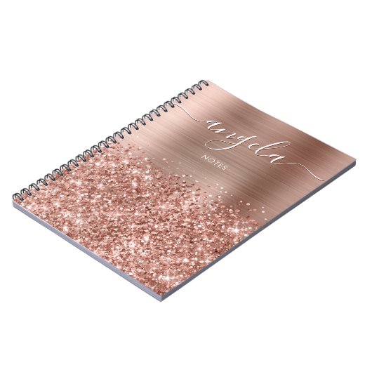 Glittery Roos Gold Glam Notes Notitieboek (Linkerzijde)