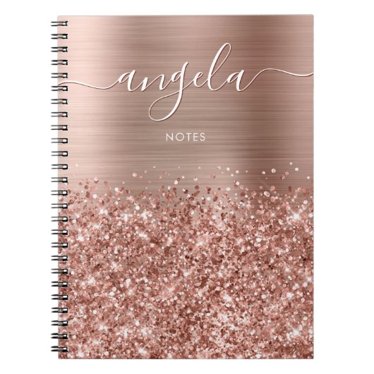 Glittery Roos Gold Glam Notes Notitieboek (Voorkant)