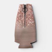 Glittery Roos Gold Glam Script Name Flesjeskoeler (Achterkant)