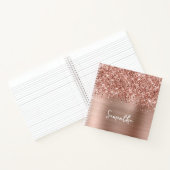 Glittery Roos Gold Glam Script Name Notitieboek (Binnen)