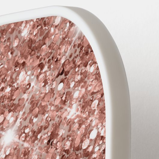 Glittery Roos Gold Glam Script Name Pickleball Paddle (Links Detail)