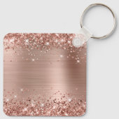 Glittery Roos Gold Glam voor uw Logo Sleutelhanger (Achterkant)