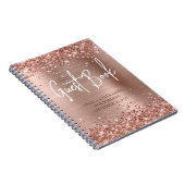 Glittery Roos Gold Glam Wedding Guestbook Notitieboek (Rechterzijde)