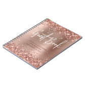 Glittery Roos Gold Glam Wedding Guestbook Notitieboek (Linkerzijde)