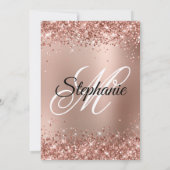 Glittery Roos Gold Gradient Monogram 50e verjaarda Kaart (Achterkant)