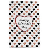 Glittery Roos Gold Hearts Valentijn Medium Cadeauzakje (Voorkant)