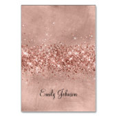 Glittery Roos Gold Individuele Naam Plaats Kaarten (Voorkant)
