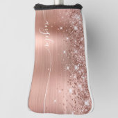 Glittery Roos Gold Metallic Girly Glam Signature Golfheadcover (Draai 90)