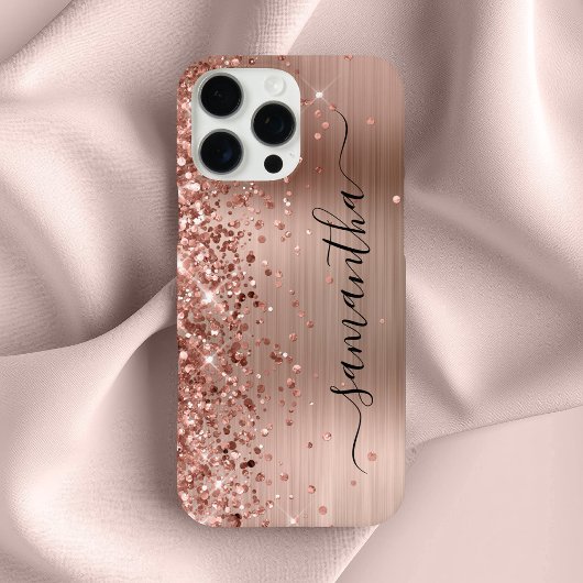 Glittery Roos Gold Metallic Girly Signature Case-Mate iPhone Case