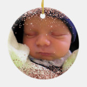 Glittery Roos Gold Mijn eerste kerstfeest als oma Keramisch Ornament (Achterkant)