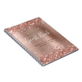 Glittery Roos Gold Modern 21st Birthday Guestbook Notitieboek (Rechterzijde)