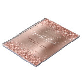 Glittery Roos Gold Modern 21st Birthday Guestbook Notitieboek (Linkerzijde)