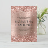 Glittery Roos Gold Ombre Folie Afstuderen Aankondiging (Staand voorkant)