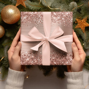 Glittery Roos Gold Ombre Folie Cadeaupapier