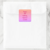 Glittery Roos Gold Pink Aangepast, Happy Birthday  Vierkante Sticker (Tas)