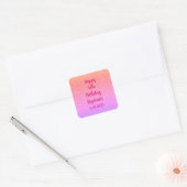 Glittery Roos Gold Pink Aangepast, Happy Birthday  Vierkante Sticker (Envelop)