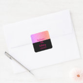 Glittery Roos Gold Pink Black Happy Birthday 2023 Vierkante Sticker (Envelop)