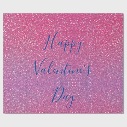 Glittery Roos Gold Pink Happy Valentine Day Cadeaupapier (Vlak)