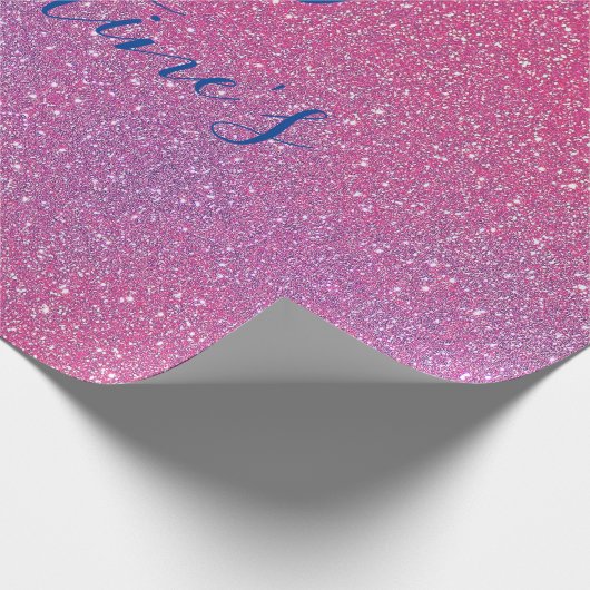 Glittery Roos Gold Pink Happy Valentine Day Cadeaupapier (Hoek)