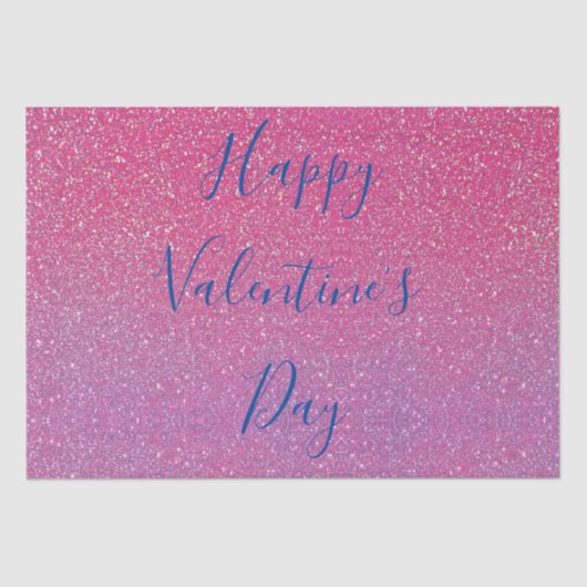 Glittery Roos Gold Pink Happy Valentine Day Tissuepapier (Voorkant)