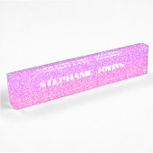 Glittery Roos Gold Pink Monogram Aangepaste naam C Naambordje