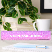 Glittery Roos Gold Pink Monogram Aangepaste naam C Naambordje