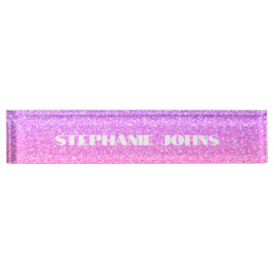 Glittery Roos Gold Pink Monogram Aangepaste naam C Naambordje