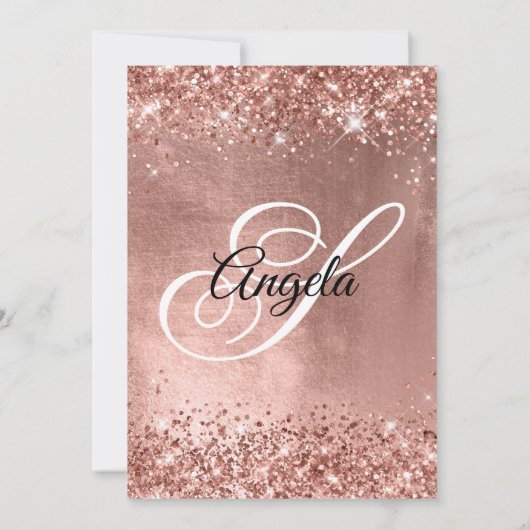 Glittery Roos Gold Shiny Folie 40e verjaardag Kaart (Achterkant)