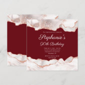 Glittery Roos Gold White Agate 90th Birthday Kaart (Voorkant / Achterkant)