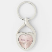 Glittery Roos Gouden Glam metallic Naam Sleutelhanger (Voorkant)