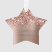 Glittery Roos Gouden Glam Naam Star Ornament (achterkant)