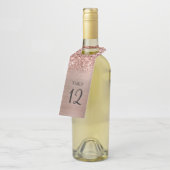 Glittery Roos Gouden Glam Tafelnummer Flessenhanger (Schuin)