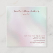 Glittery roos gouden rollende pin whisk chef bakke vierkante visitekaartje (Achterkant)