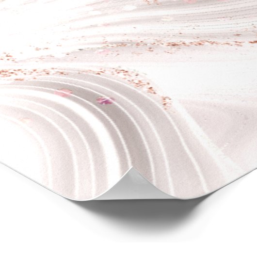 Glittery Roos Gouden Witte Agaat 50e Verjaardag 24 Poster (Hoek)