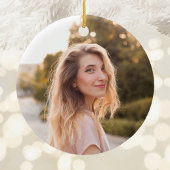 Glittery Roos Goudfolie 21e Verjaardagsfoto Keramisch Ornament