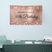 Glittery Roos Goudfolie 30e Verjaardag Welkom Spandoek (Beurs)