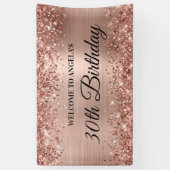 Glittery Roos Goudfolie 30e Verjaardag Welkom Spandoek (Verticaal)