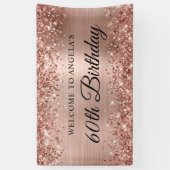 Glittery Roos Goudfolie 60e Verjaardag Welkom Spandoek (Verticaal)