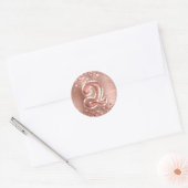 Glittery Roos Goudfolie Nummer 2 Verjaardag Ronde Sticker (Envelop)