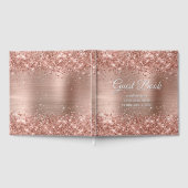 Glittery Rose Gold and White 75th Birthday Gastenboek (Volledig)