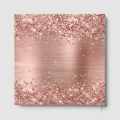 Glittery Rose Gold and White 75th Birthday Gastenboek (Achterkant)