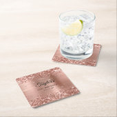 Glittery Rose Gold Foil 21st Birthday Kartonnen Onderzetters (Insitu)